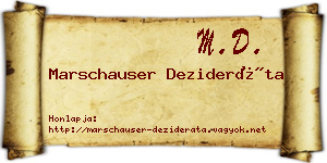 Marschauser Dezideráta névjegykártya